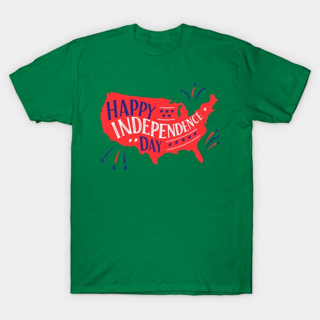 USA Happy independence Day T-Shirt by Mako Design 